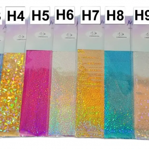 SET 100 PCS PAPEL FOIL HOLOGRAFICO STAMPING - MEZCLALOS COMO QUIERAS